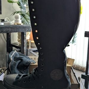 Converse All Stars Black Knee-High Lace-Up Sneakers